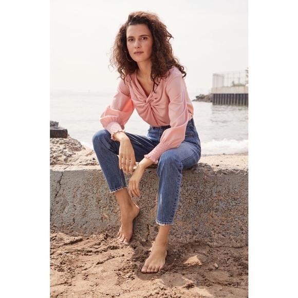 NWT REBECCA TAYLOR 90s High Waist Tapered Leg Ankle Crop Denim Mom Jeans Size 25 - Picture 1 of 9